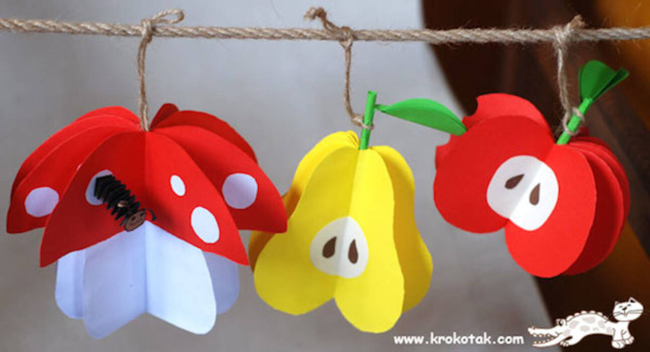 Hacer frutas y verduras de papel