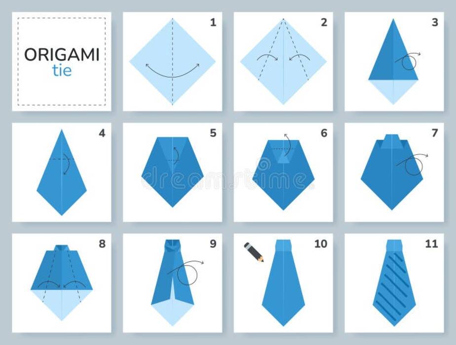 Hacer origami en forma de corbata