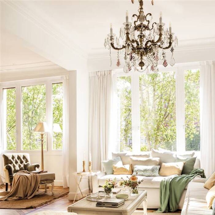 Salón en el campo: matices de decoración y bellas ideas