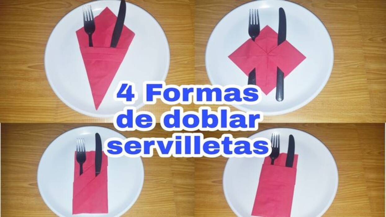 Cómo doblar una servilleta de cubiertos?