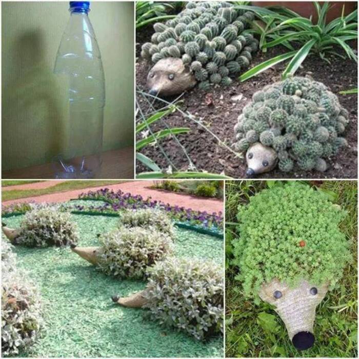 Cómo hacer un erizo con una botella de plástico?