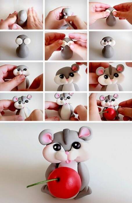 Modelar hámsters de plastilina