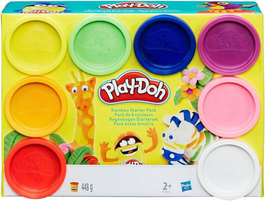 Modelar un arco iris con plastilina