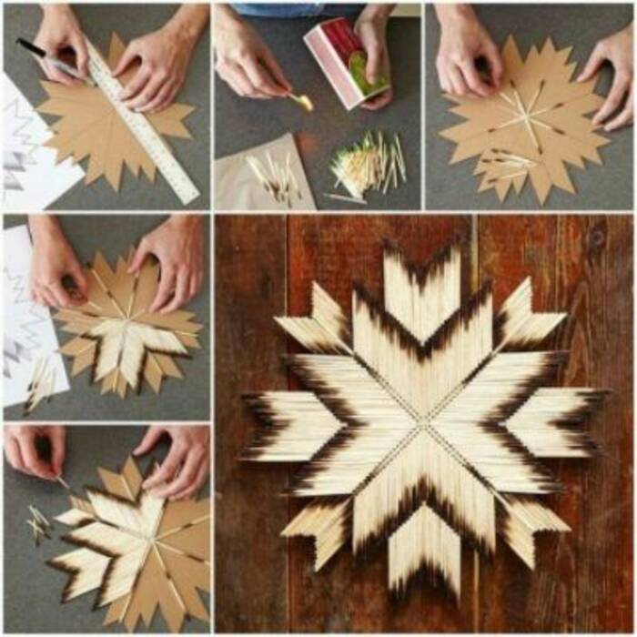 Variedad de manualidades con cerillas